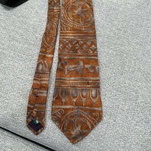 retro made in italy Lord & Taylor Geometric Brown Tie